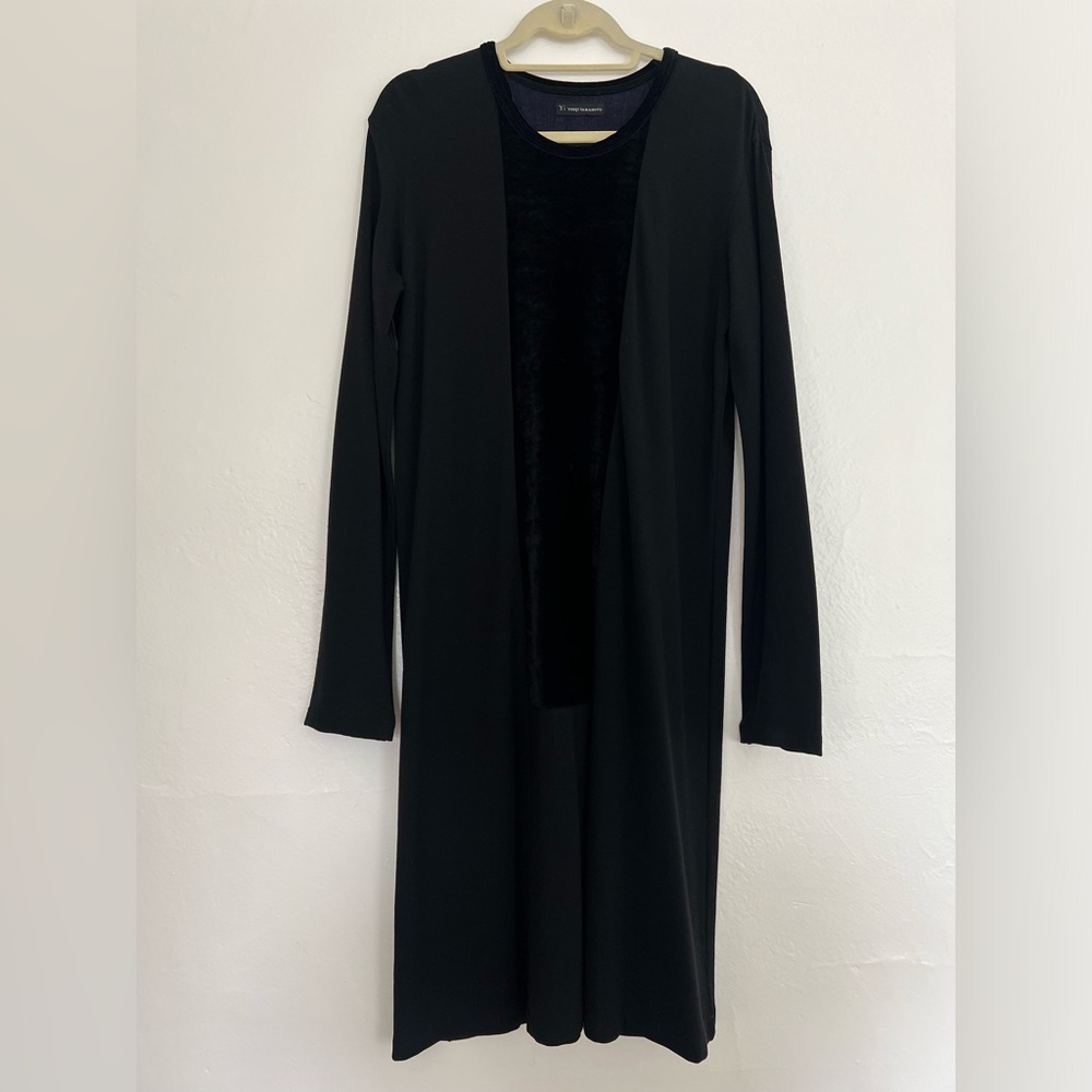 Vintage Y’s Yohji Yamamoto Long Sleeve Velvet Panel Dress